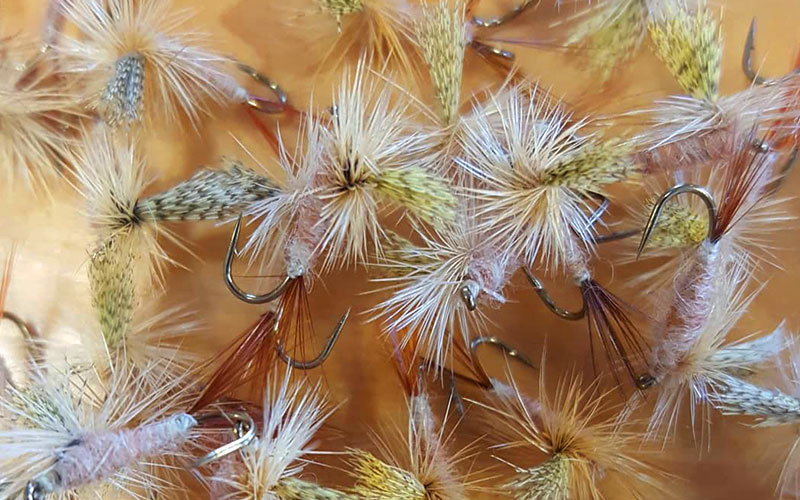 Fishing flies on barbless hooks